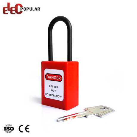 높은 보안 산업 38mm 슬림 절연 걸쇠 빨간색 안전 자물쇠