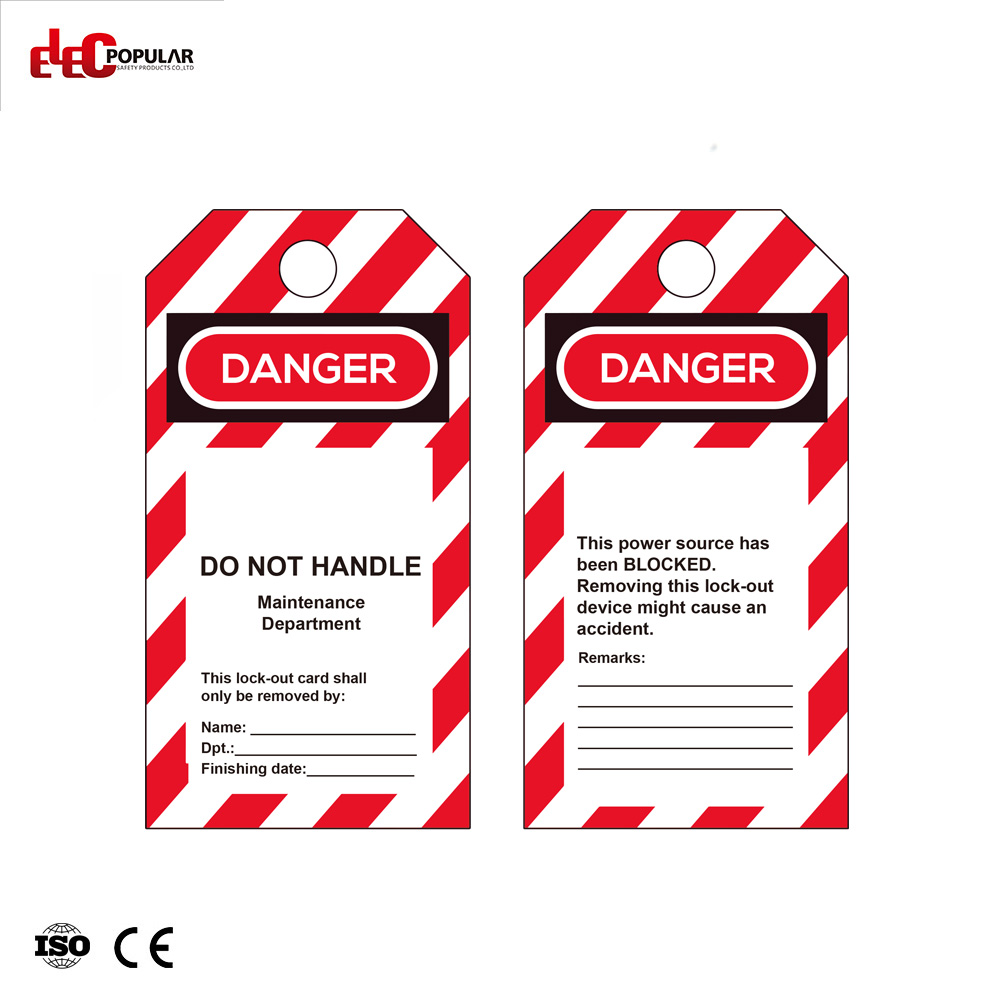 고품질 산업 경고 비계 위험 식별 Pvc 플라스틱 안전 태그 잠금 태그 아웃